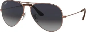 Солнцезащитные очки Ray-Ban RB3025 Classic Polarized Aviator, Copper/Polarized Blue Gradient Grey