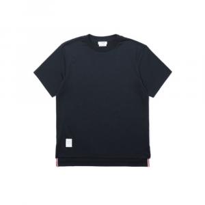 THOM BROWNE Футболка Women's Black с круглым вырезом, умеренно прямого кроя