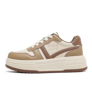 Lee Дышащие низкие скейтерские туфли для увеличения роста женские светло-бежевые, цвет Light Camel