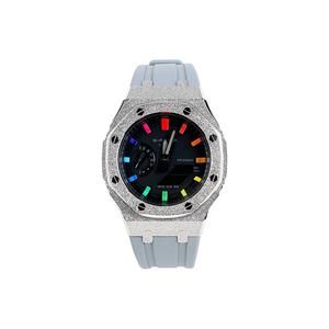 Часы Casio G-Shock Analog-Digital 2100 Series, арт. GA-2100-1A1, 44 мм, серый/морозно-серебристый/черно-радужный