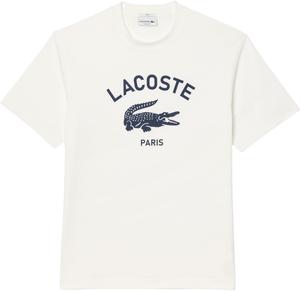 Мужская хлопковая футболка с логотипом Lacoste, Flour