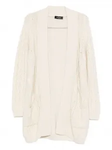 Кардиган с карманами и косичками Gran Sasso, белый