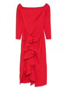 Платье миди с открытыми плечами MOOS STUDIO, красный