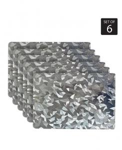 Двусторонние мерцающие металлические листы, обеденный стол, салфетки для дома и улицы, набор из 6 шт Dainty Home, серебро