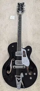 Гитара Gretsch Falcon Hollow Body с Bigsby и хромированной фурнитурой, накладка из черного дерева, черная