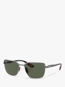 Солнечные очки RB3743M Scuderia Ferrari для мужчин прямоугольной формы Ray-Ban, Gunmetal On Gunmetal/Green