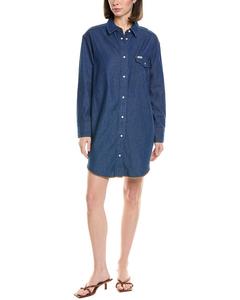 STAUD x Wrangler Оверсайз вестерн платье-рубашка, синий