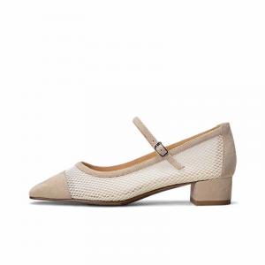 Туфли Мэри Джейн на массивном каблуке для женщин SHOEMAKER QUEEN, Nude Apricot