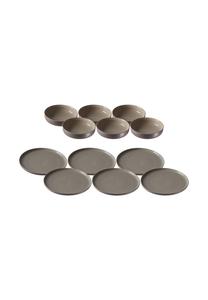 Набор тарелок и мисок Ritzenhoff & Breker Jasper, 12 штук, серо-коричневый