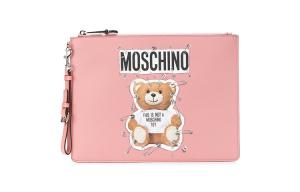 Сумка-клатч для ноутбука из полиэстера большого размера унисекс розовая MOSCHINO