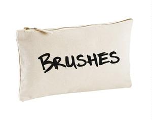 Кисти из натурального холста, косметичка 60 SECOND MAKEOVER, бежевый