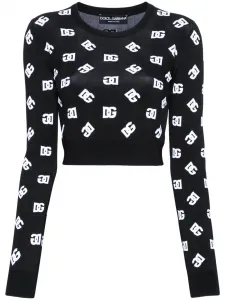 Жаккардовый свитер с логотипом DG DOLCE & GABBANA, черный