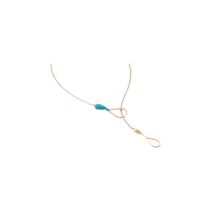Колье Dada Arrigoni Elika 5 круизная коллекция из розового золота с бриллиантами и бирюзой