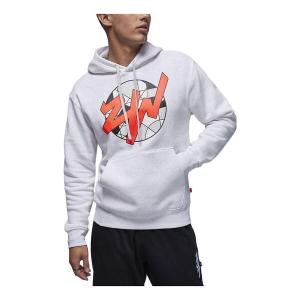 Толстовка Air Jordan Zion Fleece Pullover Hoodie 'Light Grey', серый