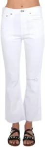 rag & bone Белые укороченные джинсы с прорезями