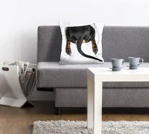 Queence декоративная подушка "Попа", с собачьей попкой, чехол без наполнителя, 1 шт 40х40 см, черный/коричневый