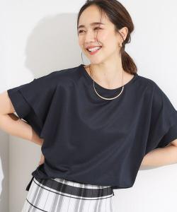 Топ свободного кроя со складками на плечах, светоотражающий, с УФ-защитой, влагоотводящий, быстросохнущий SHOO・LA・RUE, темно-синий