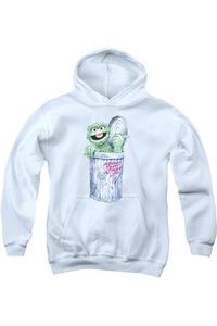 Sesame Street Уличный стиль молодежная толстовка с капюшоном Gildan, белый