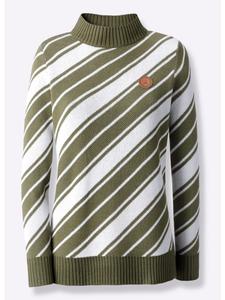 Свитер в оливково-бежевую полоску WITT WEIDEN