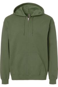 Толстовка Gildan Softstyle с капюшоном и застежкой-молнией, хаки