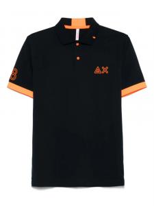 Sun 68 рубашка поло с вышитым логотипом, синий