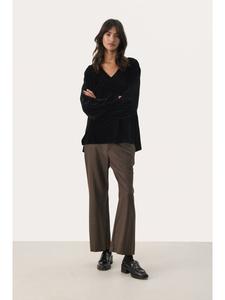 Блузка MadisPW с длинными рукавами, прямого кроя, черного цвета. PART TWO