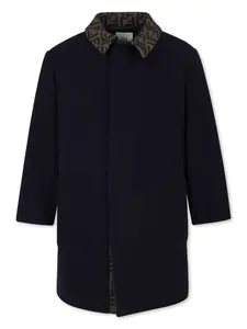 Пальто с логотипом FF FENDI KIDS, синий
