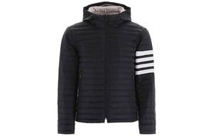 Футболка с четырьмя полосами и стёганой курткой THOM BROWNE, темно-синий