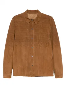 Куртка-рубашка с перфорацией Salvatore Santoro, коричневый