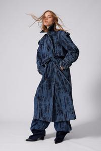 Женский тренч из денима с градиентной отделкой Desigual, Dark blue