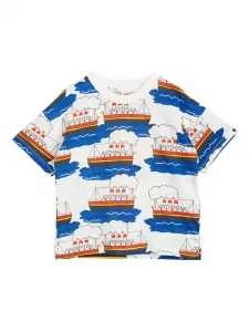 Футболка с принтом корабля Mini Rodini, белый