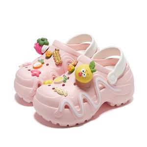 TINMUU Клоги женские розово-белые аксессуары 2, цвет Pink & White Accessories 2