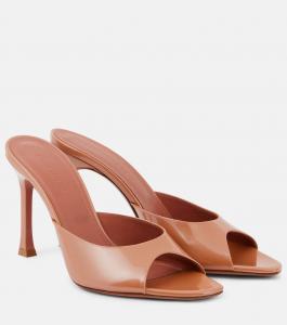 Алексa 95 лакированные мюли Amina Muaddi, Pearly Nude