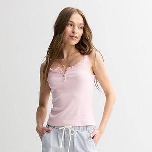 Хенли-майка с кружевной отделкой для девушек So, Pink Hearts