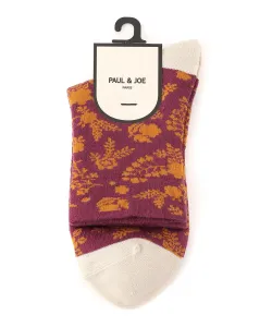 (W) PAUL & JOE/Paul & Joe Акриловые шерстяные двухцветные носки с цветочным узором, низкие, средней высоты