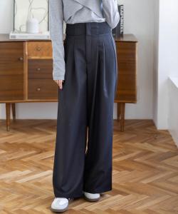 Широкие брюки с ребристой талией [Для торжественных случаев, элегантные брюки для особых мероприятий]