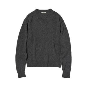 Пуловер Auralee Light Cashmere Knit V-Neck Pullover, Charcoal