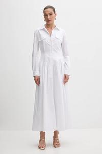 Хлопковое платье Bardot, белый