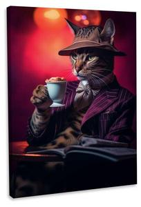 Картина на холсте Hustling Sharks Mr. Cat, красный