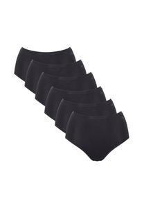 Трусы с высокой талией упаковка из 6 шт. - повседневные хлопковые трусы с высокой талией 6 шт. эластичный хлопок Sloggi, черный