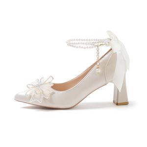 Женские туфли на высоком каблуке A poinsettia princess, Champagne 6Cm