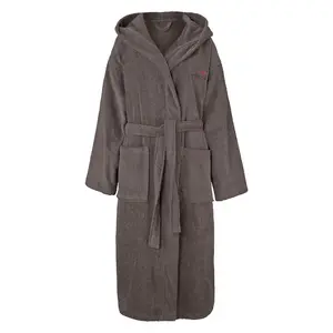 Унисекс-халат Cassidy, для женщин и мужчин, стандартная и увеличенная длина, 1 шт., с карманами, для мужчин и женщин, хлопок, для путешествий, отеля, сауны, размер S-3XL Kangaroos, антрацит