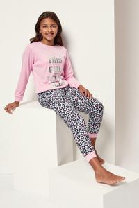 Пижама с надписью и леопардовым принтом Harry Bear, розовый