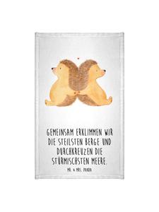 Mr. & Mrs. Panda Полотенце с изображением ежика, держащегося за руки и говорящего белым цветом