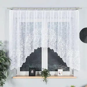 KINGA - Готовая жаккардовая штора с подгибом по низу - 300x140 см - белая MARKIZETA HOME