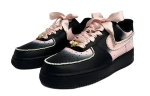 Кроссовки Nike Air Force 1 Skateboarding Shoes Women's Low-top Pink/Black, розовый