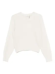 Джемпер с V-образным вырезом Dunst, белый
