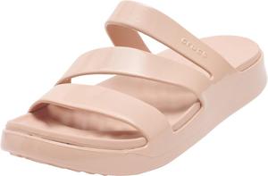 Женские сандалии Crocs Getaway с ремешками из лакированной кожи, розовый