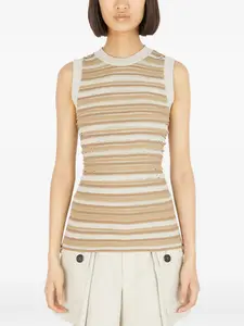 Топ в полоску с оборками Durazzi Milano, нейтральный