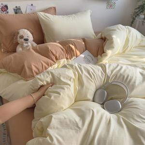 AVIVI Комплект постельного белья 4 предмета, простыня на резинке 180 см, пододеяльник 200x230 см